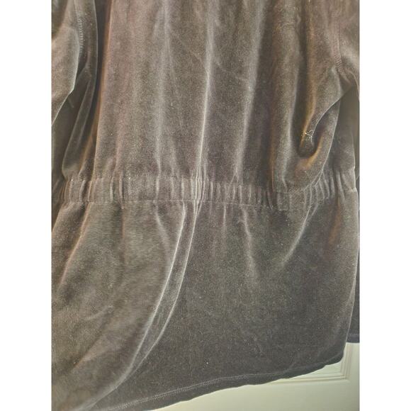 Talbots Small Black Velour Jacket Full Zip Pockets Size Large - Picture 5 of 9